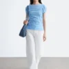 Ruched Cap-Sleeve Top