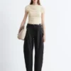 Ruched Cap-Sleeve Top