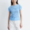 Ruched Cap-Sleeve Top