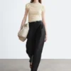 Ruched Cap-Sleeve Top