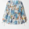 Ruched Drawstring Blouse