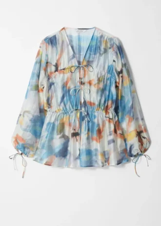 Ruched Drawstring Blouse