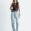 Ruched Keyhole-Neck Top