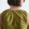 Ruched Keyhole-Neck Top
