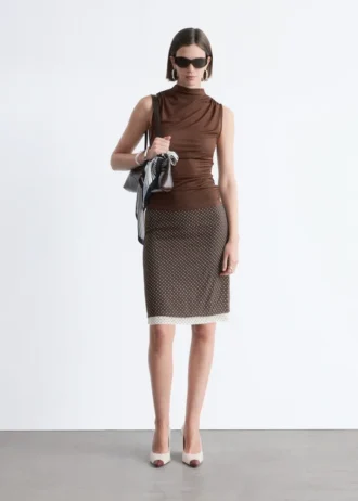 Ruched Mock-Neck Top