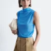 Ruched Mock-Neck Top