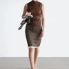 Ruched Mock-Neck Top