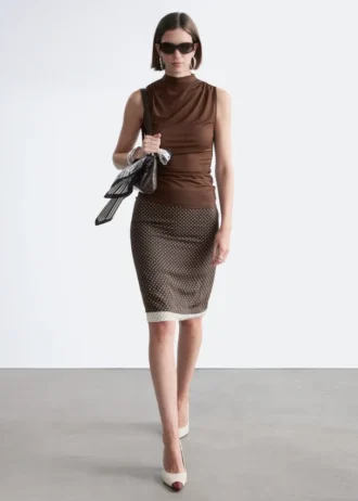 Ruched Mock-Neck Top