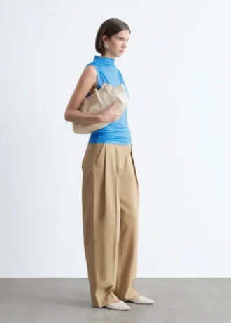 Ruched Mock-Neck Top