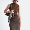 Ruched Mock-Neck Top