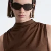 Ruched Mock-Neck Top