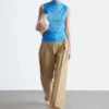 Ruched Mock-Neck Top
