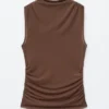 Ruched Mock-Neck Top
