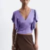 Ruffle V-Neck Blouse
