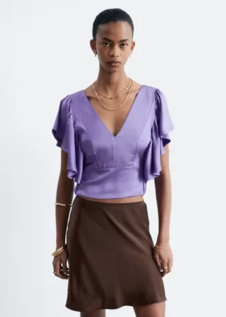 Ruffle V-Neck Blouse