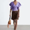 Ruffle V-Neck Blouse