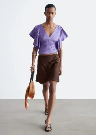 Ruffle V-Neck Blouse
