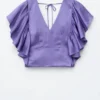 Ruffle V-Neck Blouse