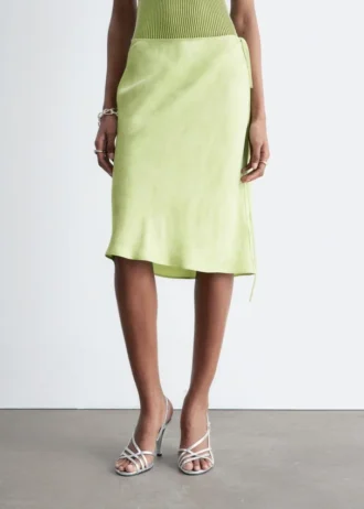 Satin Knee-Length Slip Skirt