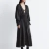 Satin Midi Shirt Dress
