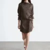 Satin Tie-Closure Mini Dress
