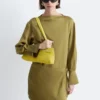 Satin Tie-Closure Mini Dress