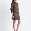 Satin Tie-Closure Mini Dress