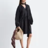 Scarf-Detail Wrap Mini Dress