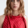 Scarf-Neck Silk Top