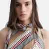 Scarf-Neck Silk Top