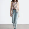 Scarf-Neck Silk Top