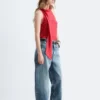 Scarf-Neck Silk Top