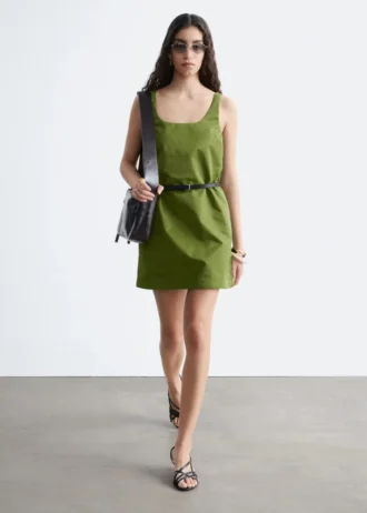 Sculpted Drawstring Mini Dress