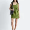 Sculpted Drawstring Mini Dress