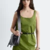 Sculpted Drawstring Mini Dress