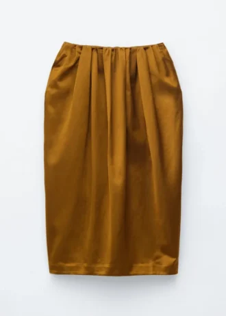 Sculpted Satin Midi Skirt