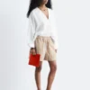 Sculptural Cotton V-Neck Blouse