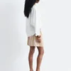 Sculptural Cotton V-Neck Blouse