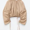 Sculptural Drawstring Blouse