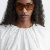 Sculptural Drawstring Blouse