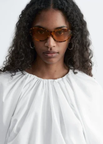 Sculptural Drawstring Blouse