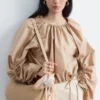 Sculptural Drawstring Blouse