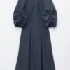 Sculptural Drawstring Midi Dress