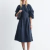 Sculptural Drawstring Midi Dress