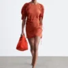 Sculptural Ruched Mini Dress