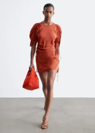Sculptural Ruched Mini Dress