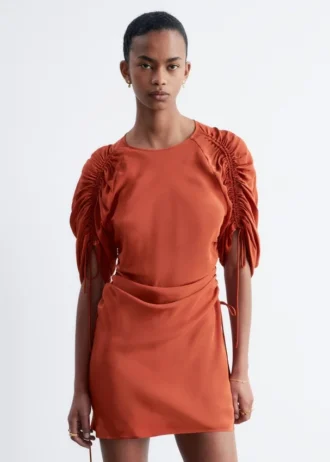 Sculptural Ruched Mini Dress
