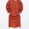 Sculptural Ruched Mini Dress