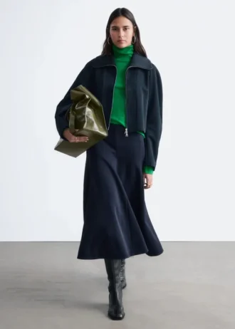Sculptural-Sleeve Jacket