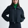 Sculptural-Sleeve Jacket